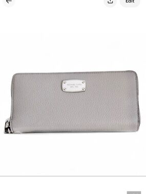 Michael Kors Large Jet Set Continental zip around travel wallet dove gray